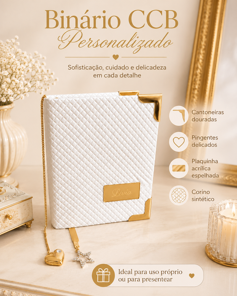 Binário Personalizado CCB com o nome -Biblia com hinário
