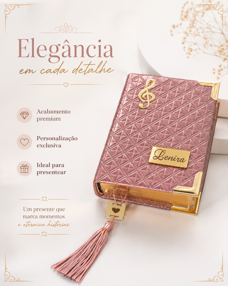 Binàrio Personalizado da CCB com o nome - Biblia com Hinário Juntos