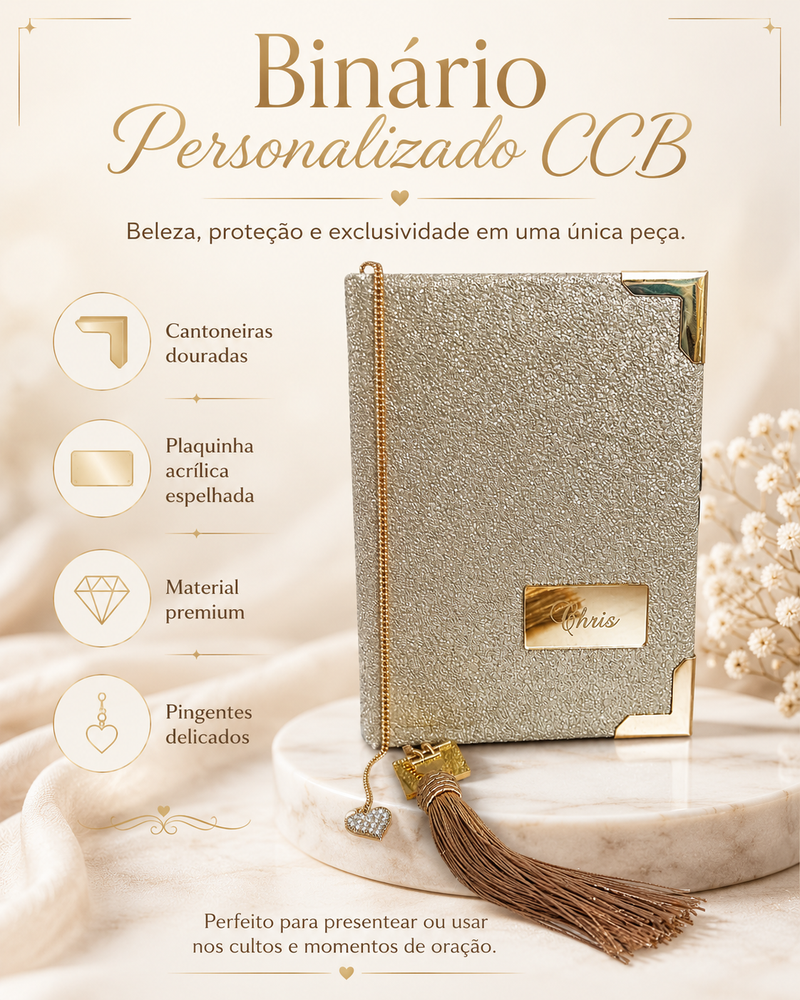 Binário da CCB Personalizado com o nome - Biblia e Hinário Juntos
