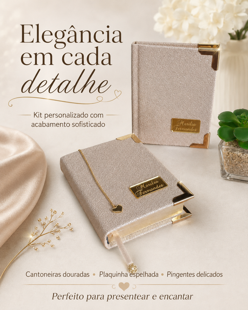 Kit Biblia e Hinário CCB Personalizado com o nome