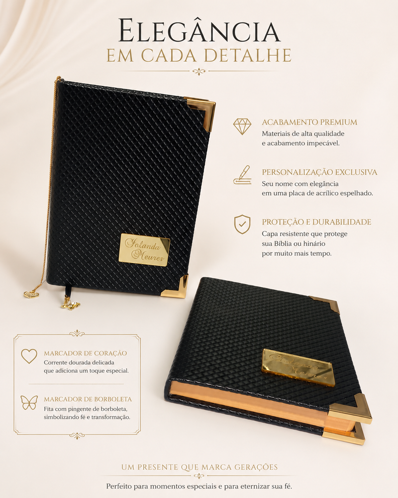 Kit Biblia e Hinário da CCB Personalizado com o nome