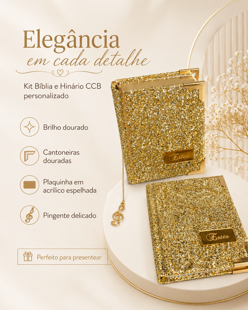 Kit Biblia e Hinário da CCB personalizado com o nome