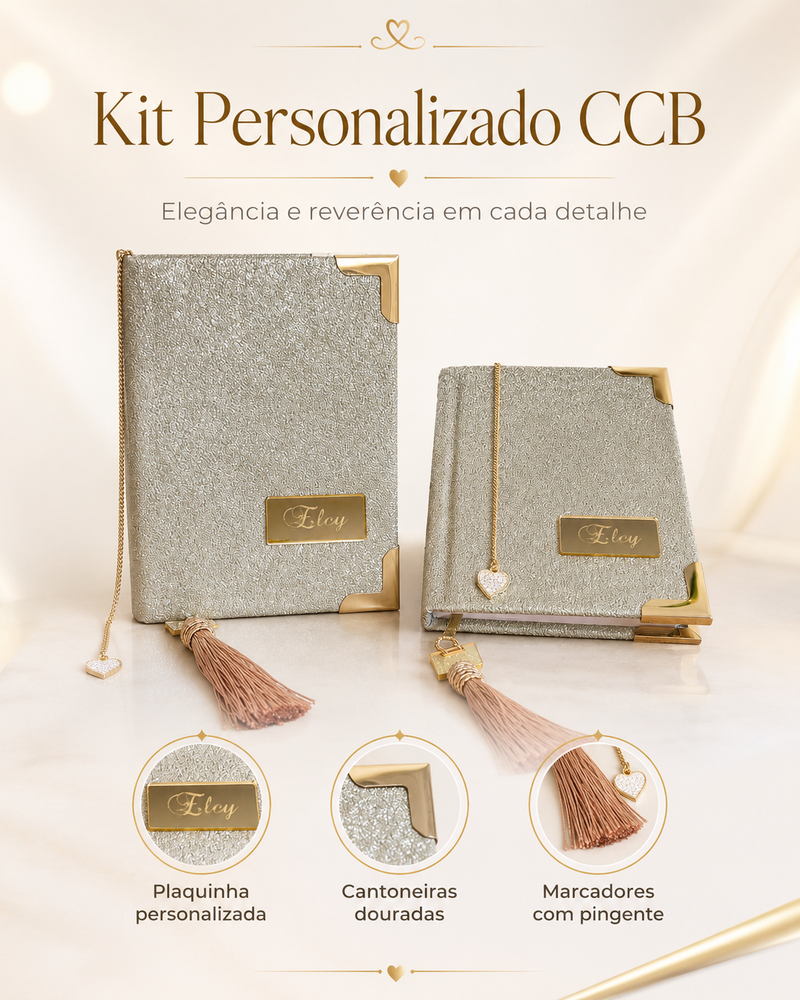 Kit Biblia e Hinário da CCB Personalizado com seu nome